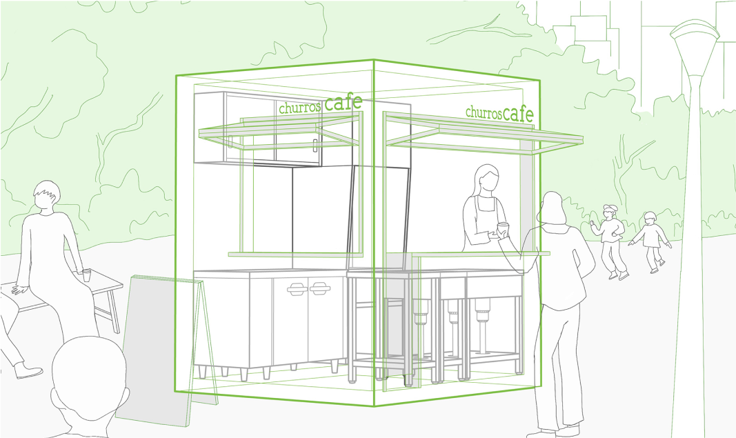 公園のカフェスタンド